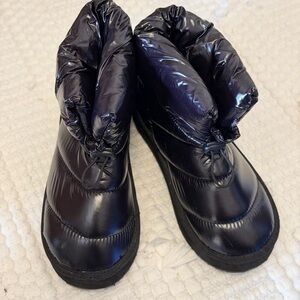 H&M Shiny Black Kids Snow Boots